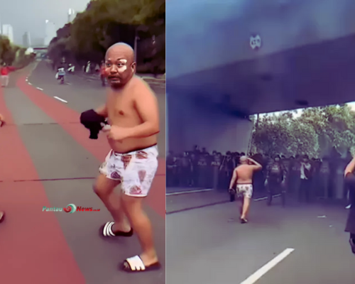 Bang Pascol Viral Ikut Demo DPR Ricuh 25 Agustus: Streamer Kolor Putih di Garis Depan!